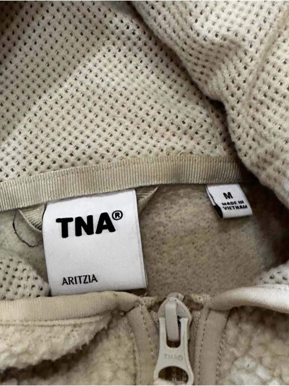 Aritzia TNA White Sherpa Zip Hoodie - Picture 4 of 4